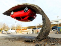 upside-down car